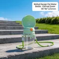 Portable pet water bottle in eternal green with foldable bowl for outdoor walking - Melting Kettle 320ml (With Strap) / Eternal Green