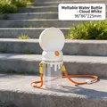 Portable cloud white pet water bottle with orange strap for outdoor dogs - Melting Kettle 320ml (With Strap) / Cloud White