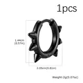 Orecchino punk nero con borchie per uomo con misure di peso e dimensioni. - Pezzo Singolo / Nero (EH-751B02-1)
