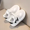 Toddler non-slip sneakers with soft soles and velcro straps in cream white finish - Size 25 (Internal Length 15.5) / White