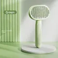 Professional self-cleaning pet grooming brush for cats and dogs in mint green color - Green