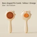 Cute bear shaped pet grooming brush and de-shedding tool in yellow and orange color - Bear Style / Single Pack / Yellow & Orange