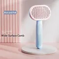 Blue-pink self-cleaning slicker pet grooming brush for long and short haired cats and dogs - Blue & Pink