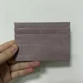 Eleganter ultradünner lila PU-Leder Kartenhalter mit klassischem Krokodilmuster Dekor - 7.5*10cm / Nude Krokodil Muster