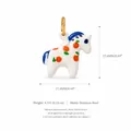 Ciondolo cavallo zodiacale in smalto colorato e acciaio inossidabile con motivo arancia - Ciondolo Cavallo Arancione(1) / Arancione