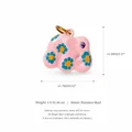 Pendente a forma di elefante rosa con motivi floreali in acciaio inossidabile e peso. - Ciondolo Elefante Rosa(2) / Rosa