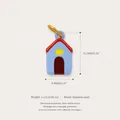 Ciondolo a forma di casa colorata in acciaio inossidabile con dimensioni e peso. - Ciondolo Casetta Rossa(7) / Rosso