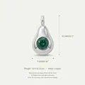 Minimalist silver-toned avocado pendant with green zircon, 18.1mm height, copper material - No. 2 Pear Pendant