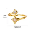 Guida dettagliata alle taglie per l'anello fiore occhio di gatto in acciaio dorato. - Stile Stella Incrociata Occhio di Gatto (G128221)