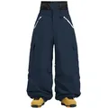 Loose navy blue waterproof cargo ski pants for men and women with multiple pockets - Navy Blue