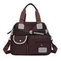 Multi-pocket oxford cloth travel handbag with large capacity in dark brown - Dark Brown