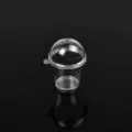 Mini coppa gelato in plastica trasparente con coperchio per kit casa delle bambole - Coppa mousse (Coperchio con foro) / 5.3cm x 3.8cm / Trasparente