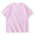 Zwaargewicht 280g roze oversized katoenen T-shirt met afhangende schouders en puur ontwerp - S / Tops / Kersenbloesem Roze