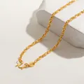 Elegante collana a catena serpente in oro 24K con una chiusura a M dallo stile unico - Catena a Doppia Fibbia / 45cm