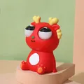 Simpatico giocattolo antistress drago rosso con occhi sporgenti per il relax - Piccolo Drago / confezione in sacchetto OPP / Rosso