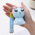 Simpatico portachiavi a forma di drago blu giocattolo antistress per relax creativo - Con Portachiavi a Tracolla a Cartone Animato / 8cm / Blu
