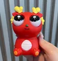 Giocattolo a forma di drago rosso da spremere con occhi pop-out per relax e divertimento - Dragone con Occhi a Sbalzo / Rosso