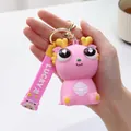Portachiavi drago rosa con occhi che scoppiano giocattolo antistress e relax rosa - Con Portachiavi a Tracolla a Cartone Animato / 8cm / Rosa