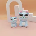 Set di due giocattoli antistress a forma di drago blu con occhi pop per bambini - Drago 8CM / 8CM (Senza Portachiavi) / Blu
