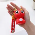 Simpatico portachiavi drago rosso da spremere per alleviare lo stress e regalo creativo - Con Portachiavi a Tracolla a Cartone Animato / 8cm / Rosso