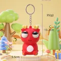Simpatico drago rosso da spremere, portachiavi giocattolo antistress alto 13,2 cm - Portachiavi da 8cm (Busta OPP) / Rosso