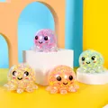 Cute LED glowing octopus squishy stress relief toy filled with colorful foam beads - Mixed Colors