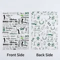 Detail view of front and back designs for golf themed plastic gift bags with handles - Printed / 10 Pieces/Pack (18x25cm)