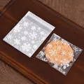 Christmas snowflake pattern transparent self-adhesive cookie packaging bags for baking - Snowflake / 100pcs Pack
