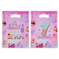 Pink donut themed party favor bags with Sweet Sassy and Seven pearlescent prints - 18x25cm / Graphic Print / 10 Pieces Pack