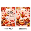 Autumn harvest pumpkin and sunflower plastic gift bag with handle for Thanksgiving - 10 Pieces/Pack (18*25cm)