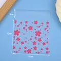 Mattierter halbdurchsichtiger rosa Kirschblüten-Klebebeutel für Kekse und Süßigkeiten - Mattierte Kirschblüte / 100 Stück/Packung (10x10+3cm)