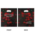 Romantic red rose pattern gift bags with pearl film for Valentine's Day party favors - Large Printed Style / 50 Pieces/Pack (35x40cm)