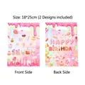 Candy-themed birthday party gift bags with sweet dessert patterns, 18x25cm size - Graphic Print / 10 Pieces/Pack (18*25cm)