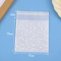 Frosted halbtransparente 10x10cm Selbstklebebeutel mit weißem Punktmuster für Gebäck - 10*10+3cm / Mattiert