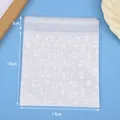 Sachet d'emballage auto-adhésif dépoli à pois pour la pâtisserie, taille 14x14cm - 14*14+3cm / Givré