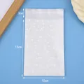 Sachet auto-adhésif givré semi-transparent à pois 10x15cm pour pâtisseries fines - 10*15+3cm / Givré