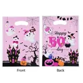 Pink Halloween gift bags with ghost prints for party favors and candy packaging - Printed / 10 Pieces/Pack