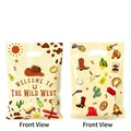 Western cowboy thema plastic geschenkzakjes met handvat voor traktaties op kinderfeestjes - Western Cowboy Print Stijl / 10 Stuks Verpakking