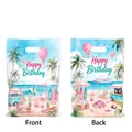 Hawaii beach theme Happy Birthday plastic gift bags with handles for party favors - Graphic Print / 10 Pieces Pack