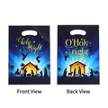 Christmas gift bags with O Holy Night nativity scene design for holiday treats and parties - 18x25cm / Holy Night Printed Style / 10 Pieces Pack
