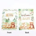 Jungle animal themed party gift bags featuring cute forest animals and lush green foliage - 10 Pieces Pack