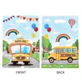 Colorful cartoon school bus printed plastic gift bags for kids birthday party favors - School Bus Print Style / 10 Pieces Pack