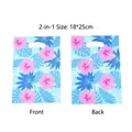 Tropical Hawaiian style hibiscus flower plastic gift bag measuring 18x25cm size - 10 Pieces Pack