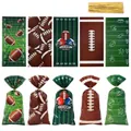 Football-Themen-Partytüten mit goldenen Bindern in fünf Designs - Fünf-in-Eins Druckstil / 100er Pack