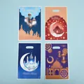 Sacchetti regalo festivi per Eid Mubarak con stampe di moschee e lune, set da 4 colori - Stile Stampato (10 Pezzi)