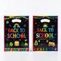 Front and back view of black chalkboard style back to school gift bags with handles - Printed Style / 10 Pieces/Pack / 18*25cm