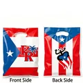 Detailweergave van Puerto Rico vlag plastic geschenkzakjes met voor- en achterkant - Bedrukt / 10-delige Verpakking