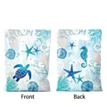 Sacs cadeaux en plastique thème océan avec imprimés tortue de mer et hippocampe - 10 Pièces/Paquet (18*25cm)