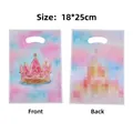 Premium pink crown pattern gift bag 18x25cm size for holiday party candy packaging - Graphic Print / 10 Pieces/Pack (18*25cm)