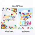 Autism Awareness colorful puzzle heart design plastic gift bag for party 18x25cm - Graphic Print / 10 Pieces Pack